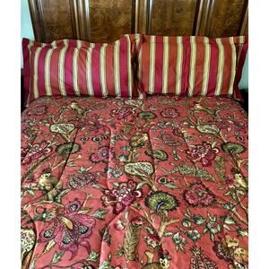Raymond Waites Studio King Comforter Set Monkey Tropical Botanical Floral 4-Pc